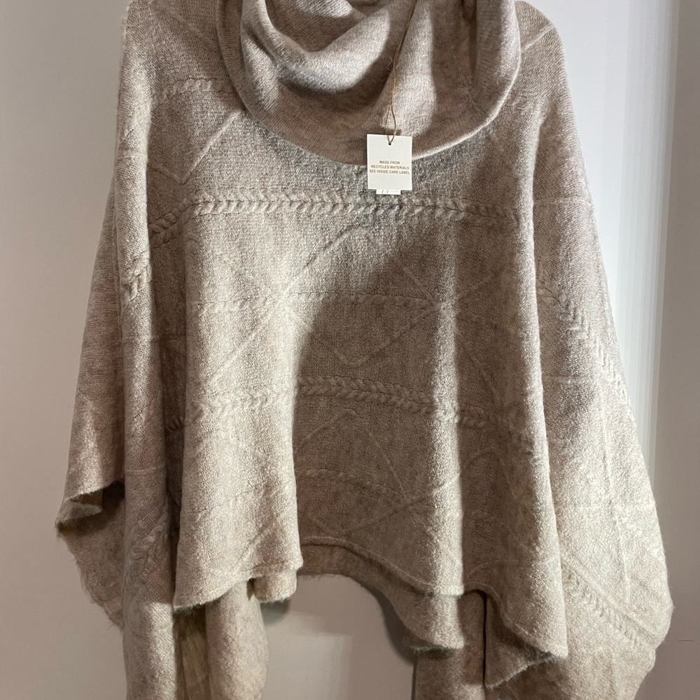 Cost Plus World Market Taupe Poncho